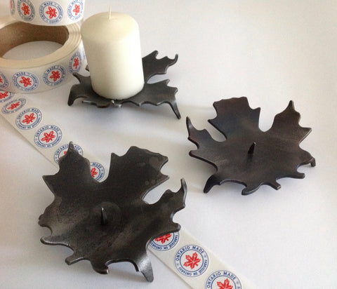 Canadian Maple Leaf candle holder